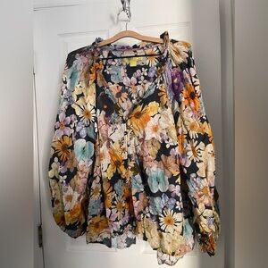 Anthropologie Maeve Linen Blouse Plus Size 3X